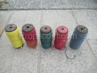 Large spools of colorful thread