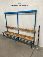 Long wood bench