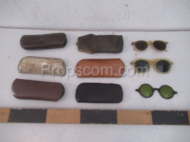 Various glasses with cases