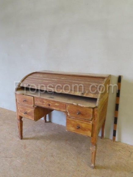 Desk with blind