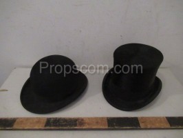 Men's bowler hat and top hat