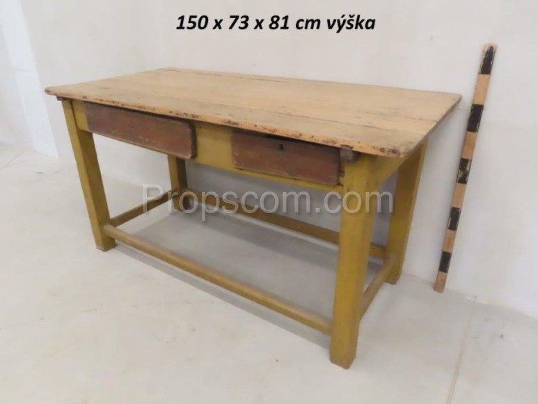 Wooden table with drawers