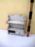 Wooden white shelf with drawers