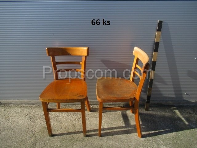 Varnished wooden chairs