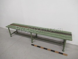 Long wood bench