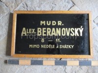Advertising board: MUDr. Adam Beranovský