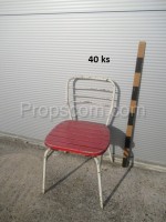 Židle zahradní červeno-bílá