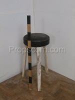 Wood leather stool