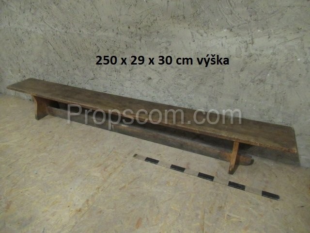 Long wooden bench