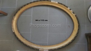Wooden oval frame decorated