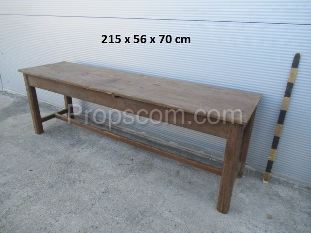 Long wooden bench