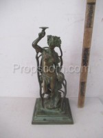 Figural bronze candlestick