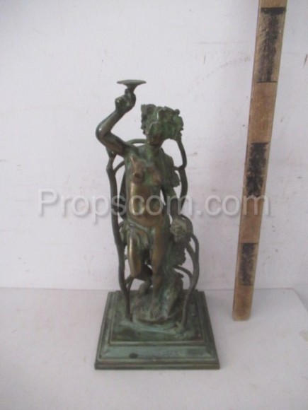 Svícen figurální bronz