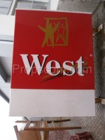 West cigarette advertising banner