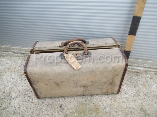 Leather travel suitcase