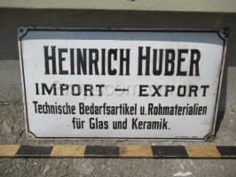 Deutsches Werbeschild Henrich Huber