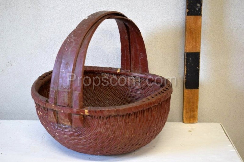 Lacquered wicker basket