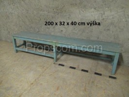 Wooden blue bench