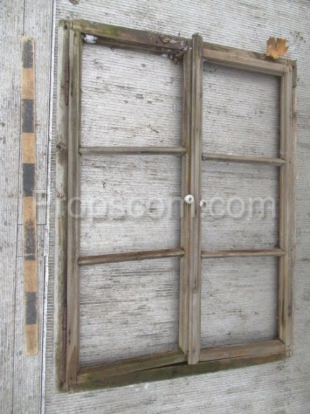 Double-leaf wooden shutters