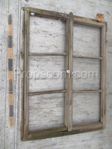 Double-leaf wooden shutters