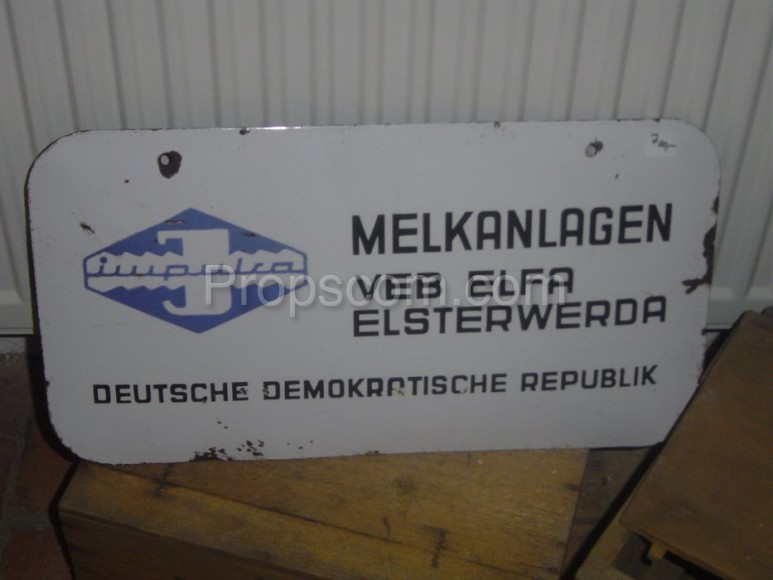 metal sign: Melkanlagen