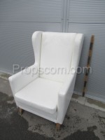 White leatherette armchair