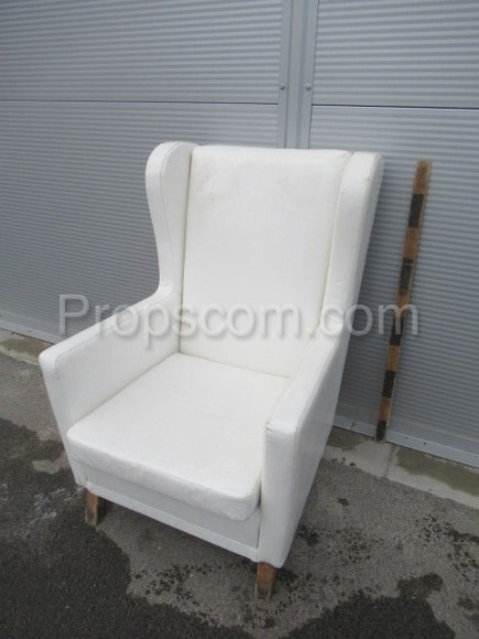 Sessel aus weißem Kunstleder
