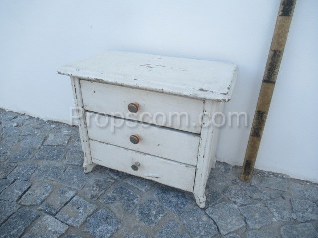 wooden white small drawers cabinet