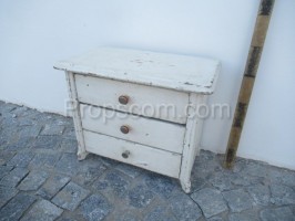 wooden white small drawers cabinet