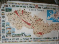 Schulplakat - Karte der Tschechoslowakei