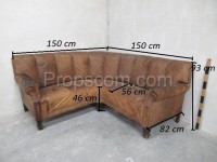 Leather corner seats + 2 armchairs