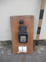 Electrical panel: fuses, switch, electricity meter