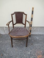 Armchair with leather upholstery