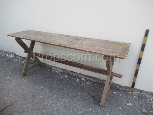 Wooden long table outdoor