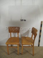Varnished wooden chairs