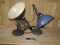 Blue enamel khaki table lamps