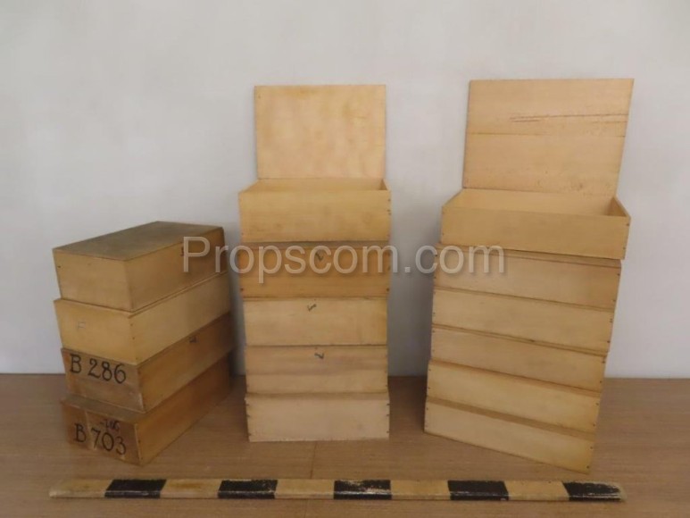 Wooden boxes with lids