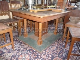 Atypical square wooden table