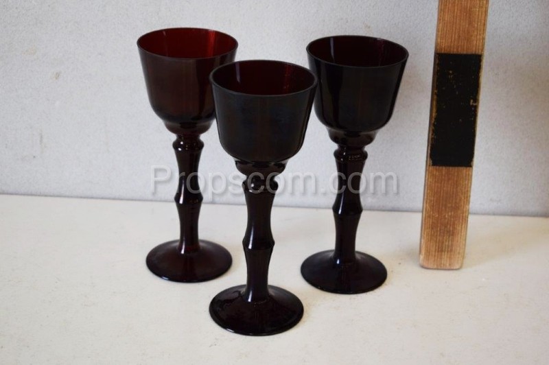 Glasses ruby glass