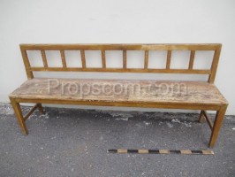 Long wooden bench