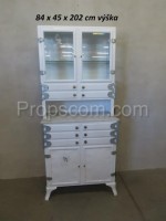 Glass cabinet with drawers