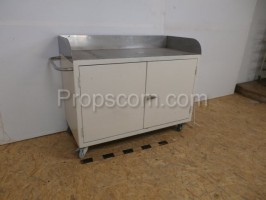 Stainless steel mobile counter with cabinet