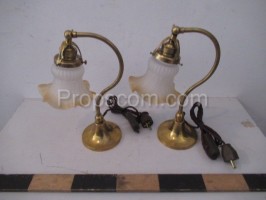Table lamps brass glass bells