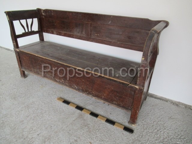 Wooden brown massive bench