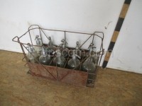 Metal crates with siphon bottles