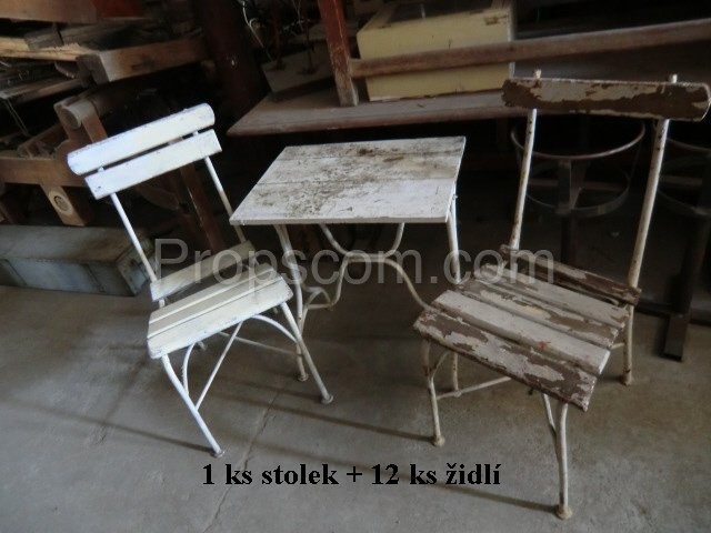 Table with folding chairs