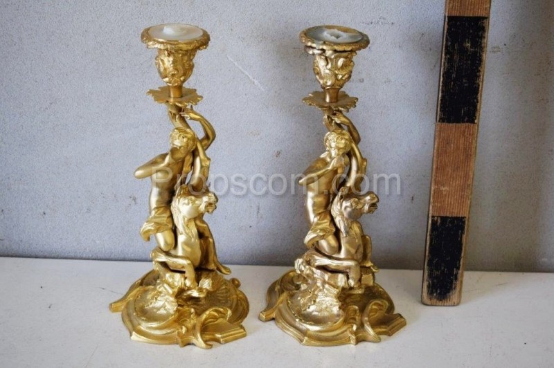 Double table candlesticks