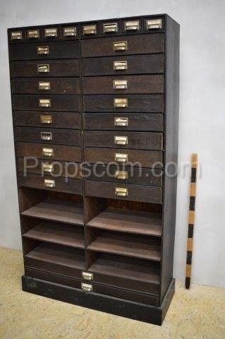 File cabinet with blinds