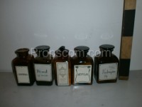 Bottles with ground glass square dark glass