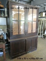 Two-part glazed cabinet